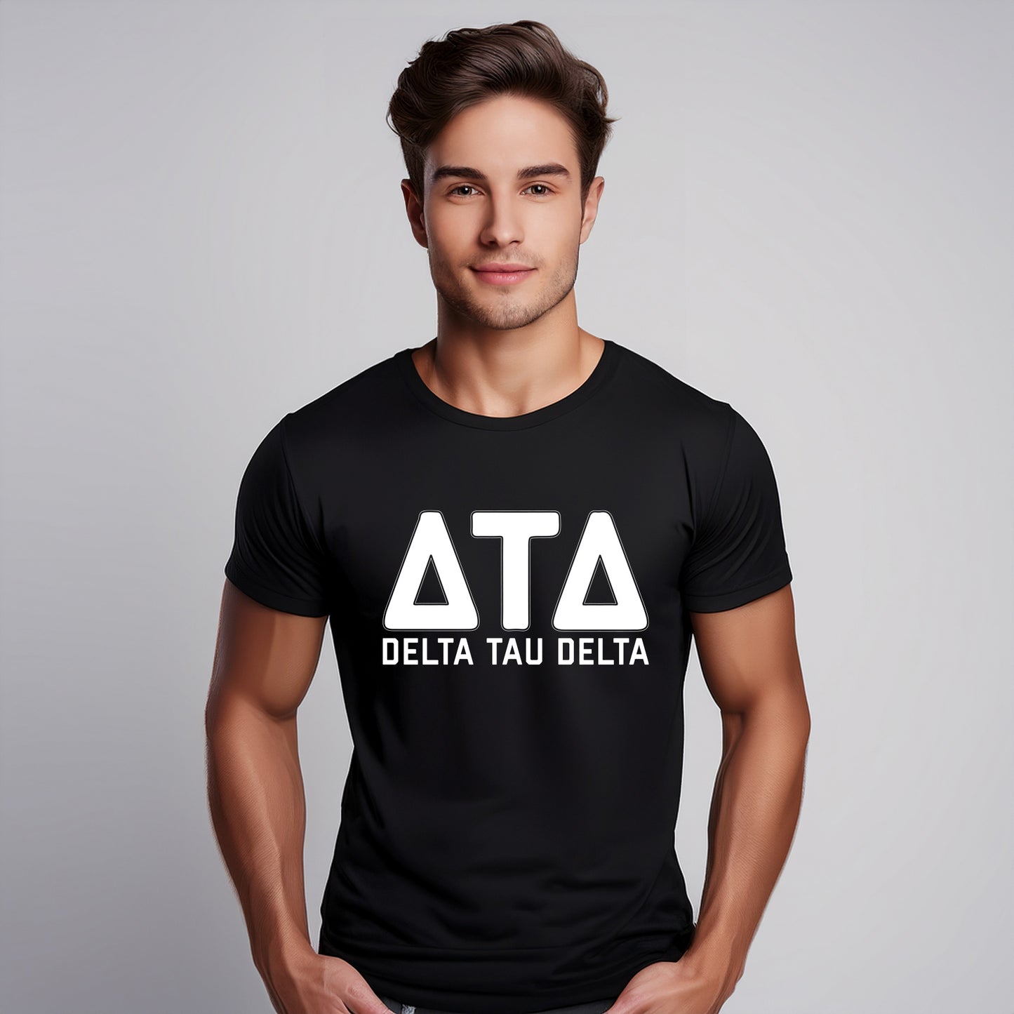 Delta Tau Delta Fraternity T-Shirt- Varsity Greek Letters Design