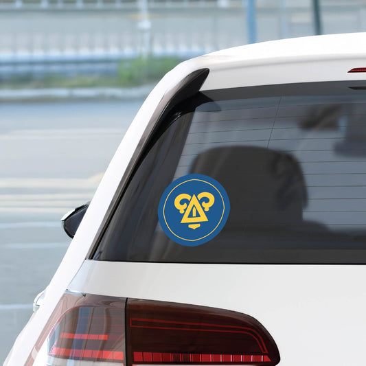 Delta Upsilon Fraternity Car Decal Sticker- Full Color Circle Logo