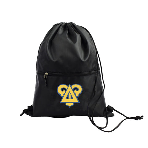 Delta Upsilon Fraternity Drawstring Backpack, Black