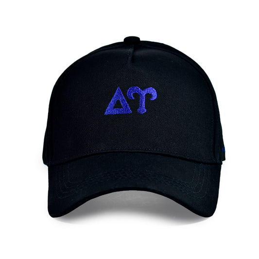 Delta Upsilon Fraternity Baseball Cap- Brushed Cotton 5-Panel Black Hat
