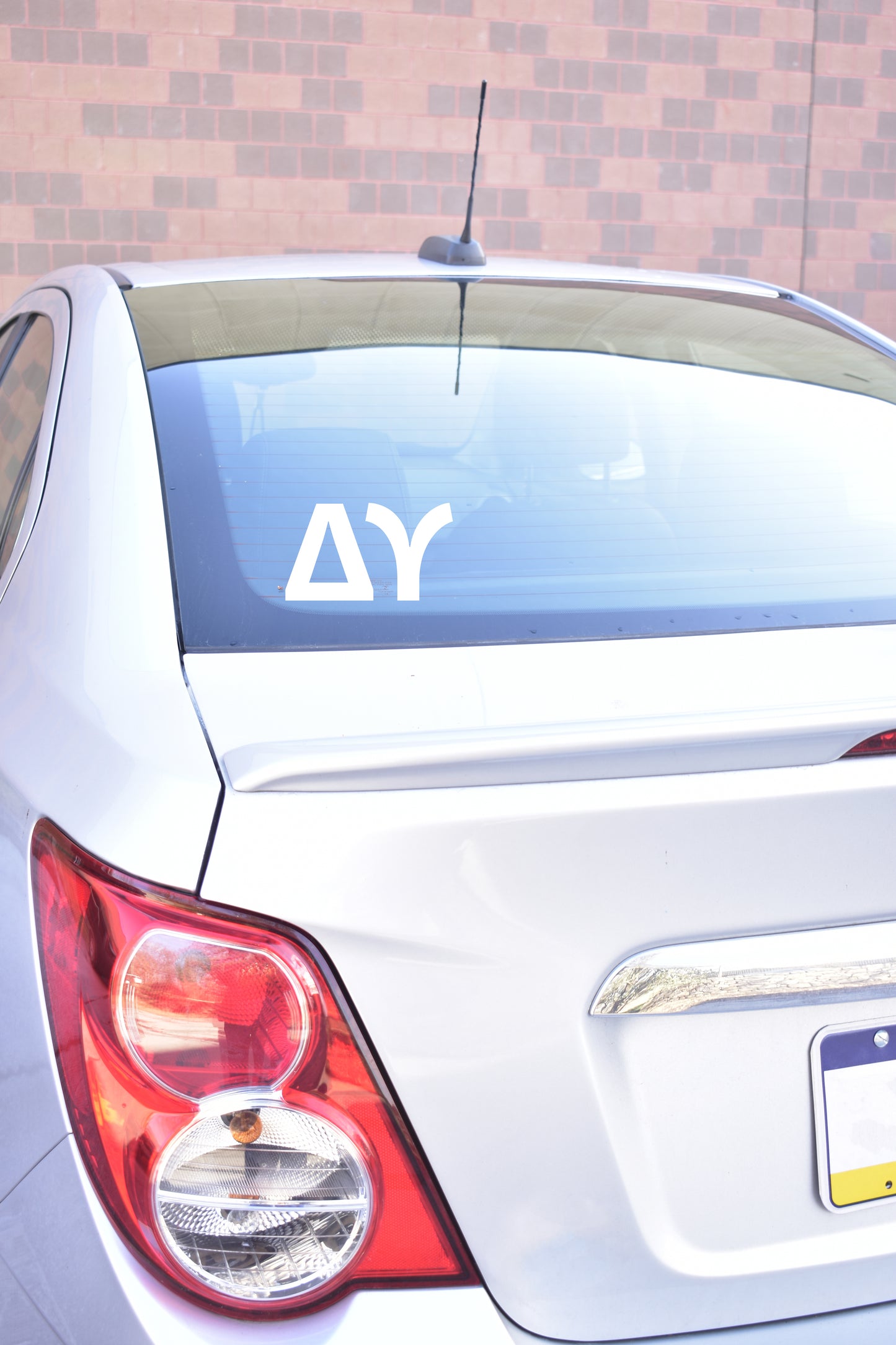 Delta Upsilon Fraternity Car Decal Sticker- Greek Letters Design