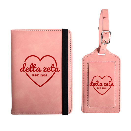 Delta Zeta Passport Holder & Luggage Tag Travel Gift Set