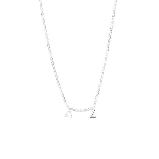 Delta Zeta Silver Greek Letters Necklace
