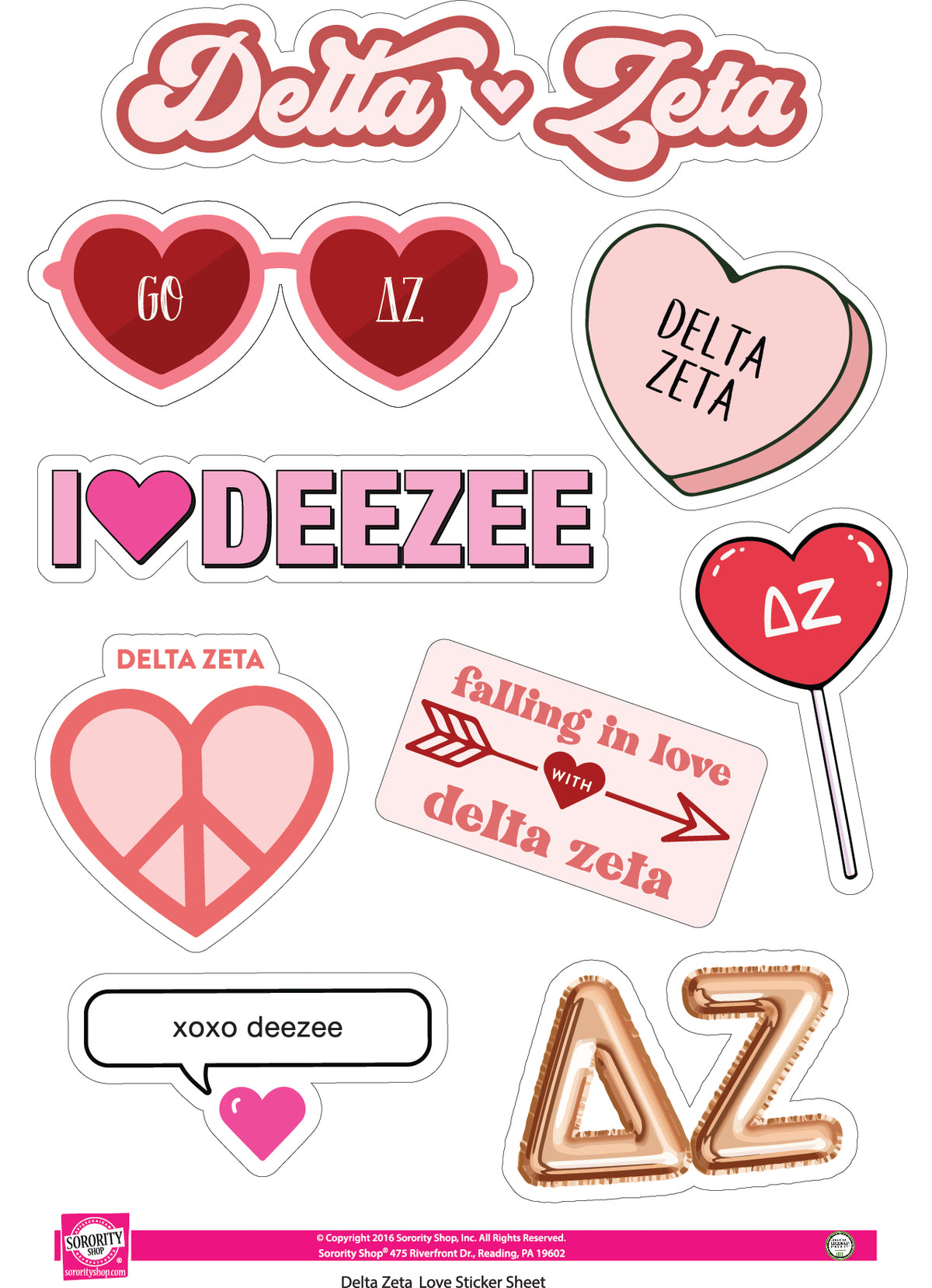 Sorority Shop - Sticker Sheet- Love Theme