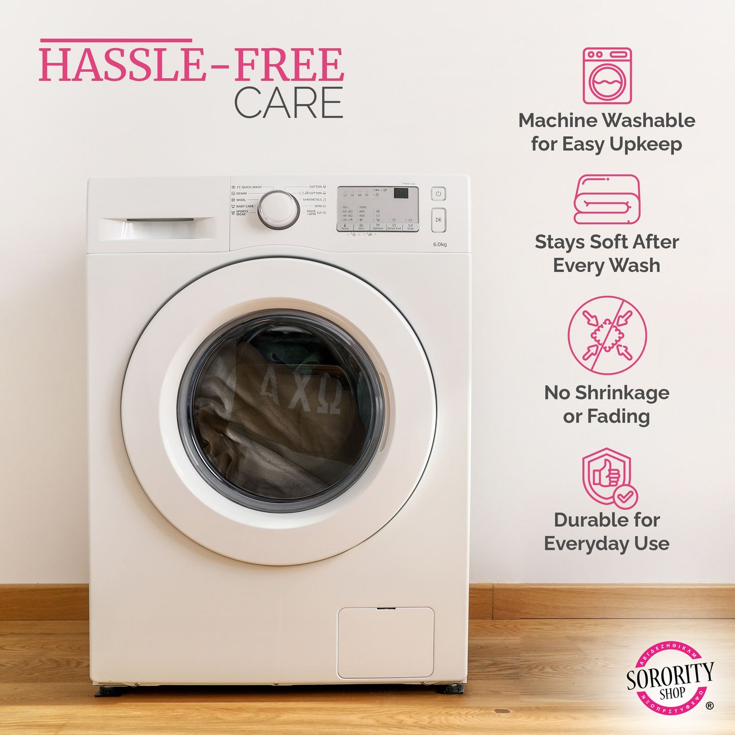 Pi Beta Phi Blanket - Acrylic Knit Checkered Blanket