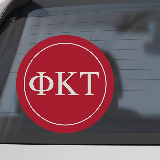 Phi Kappa Tau Fraternity Car Decal Sticker- Full Color Circle Logo
