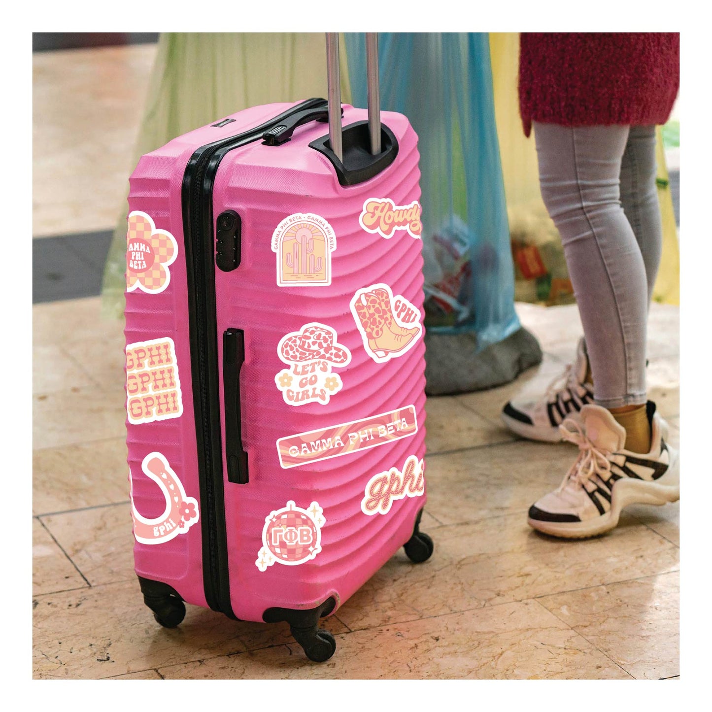 Gamma Phi Beta Sticker Sheet - Western Disco Design