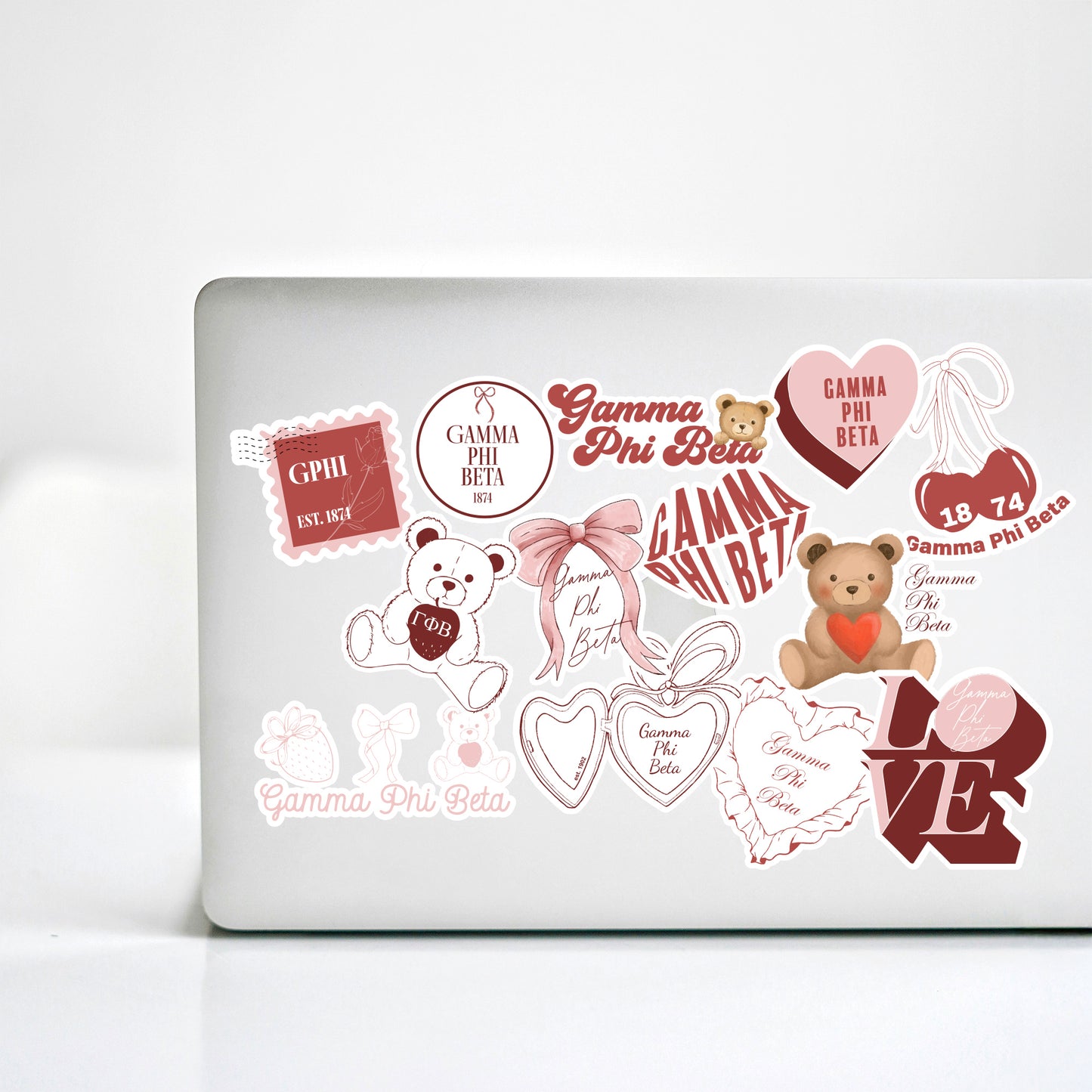 Gamma Phi Beta Sticker Sheet- Teddy Bears and Sisterhood Love Theme