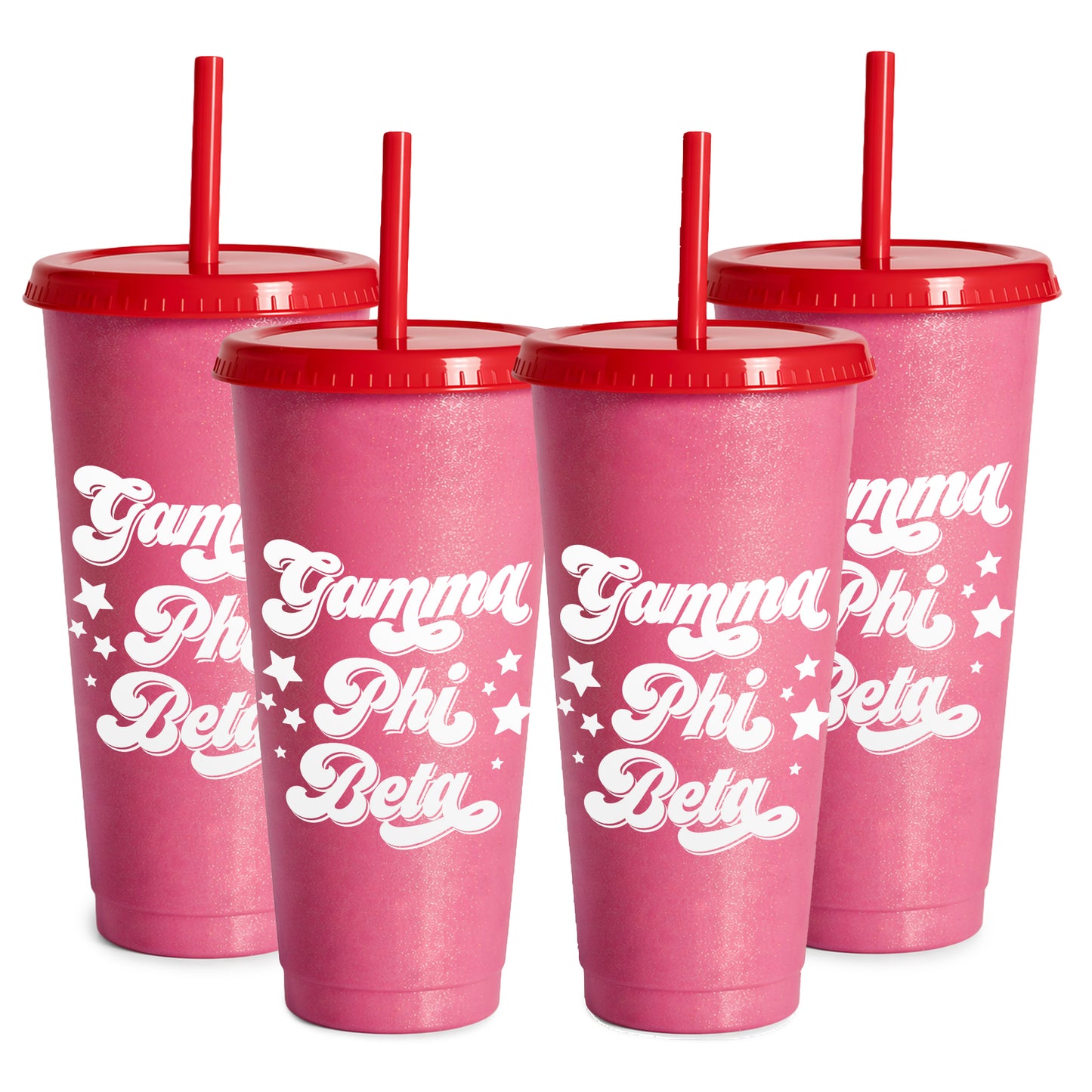 Gamma Phi Beta Glitter Color Changing Cup 4-Pack