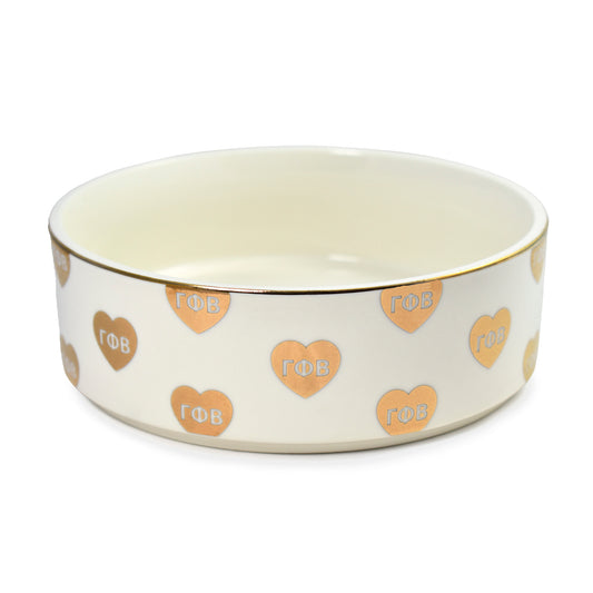 Gamma Phi Beta Pet Bowl- 6" Ceramic Bowl For Dogs and Cats