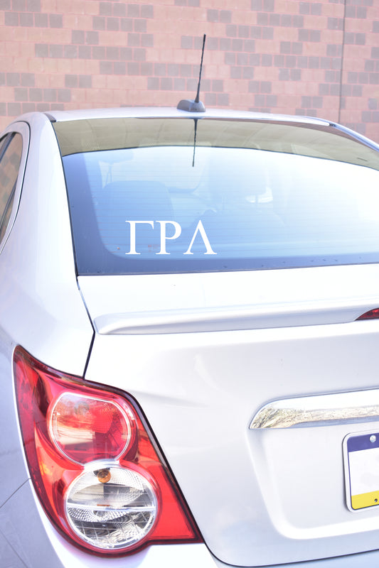 Gamma Rho Lambda Fraternity Car Decal Sticker- Greek Letters Design
