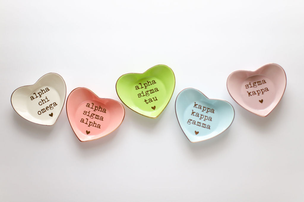 Sorority Shop Ceramic Ring Dish - Heart Shaped