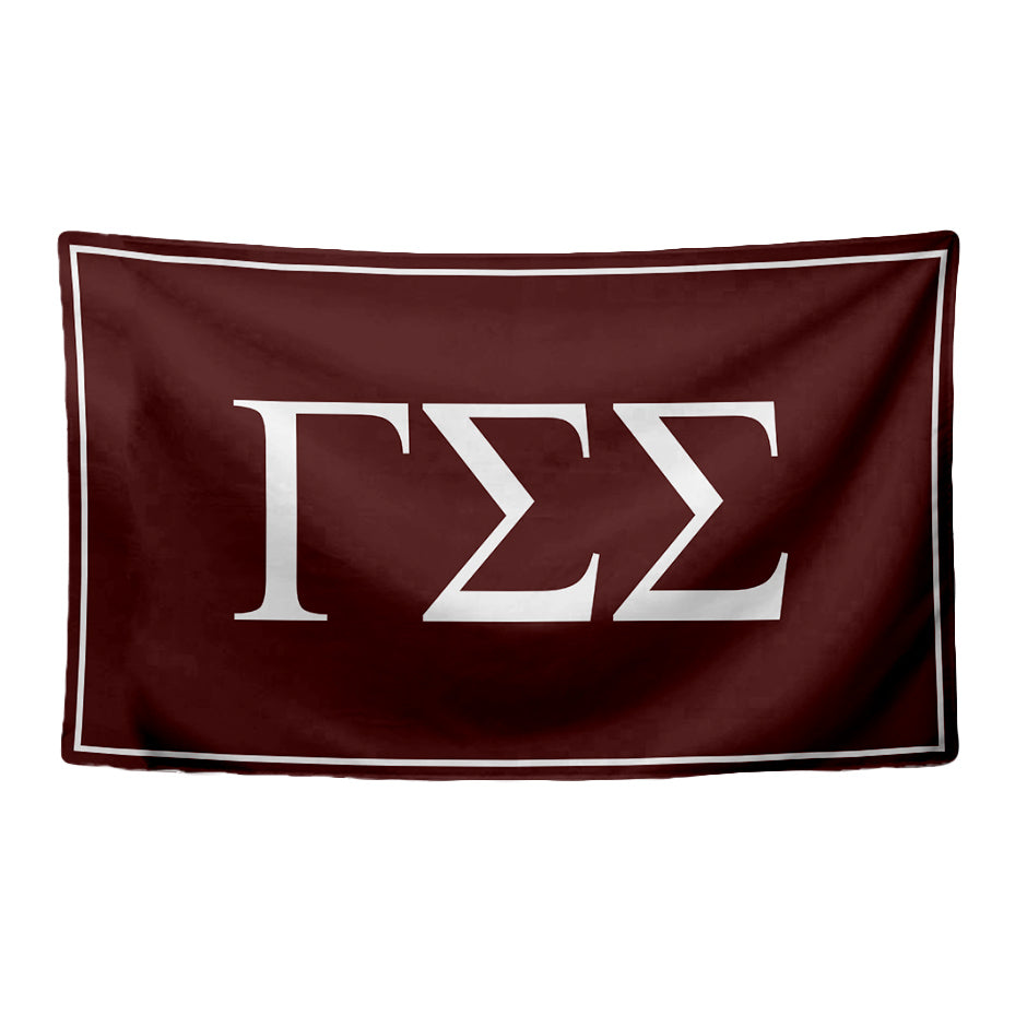 Gamma Sigma Sigma Sorority Greek Letters Flag, Two-Color Design