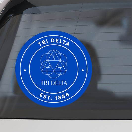 Delta Delta Delta Sorority Car Decal Sticker- Full Color Circle Logo