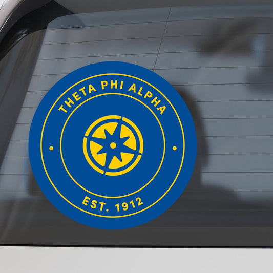 Theta Phi Alpha Sorority Car Decal Sticker- Full Color Circle Logo