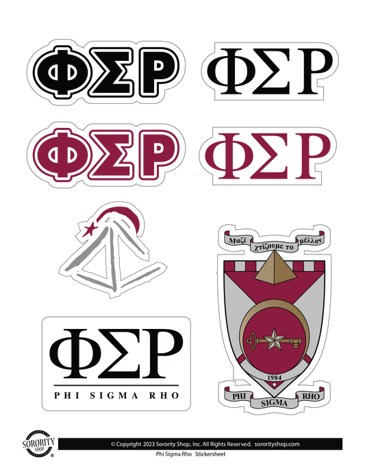 Phi Sigma Rho Sorority Sticker Sheet- Brand Focus