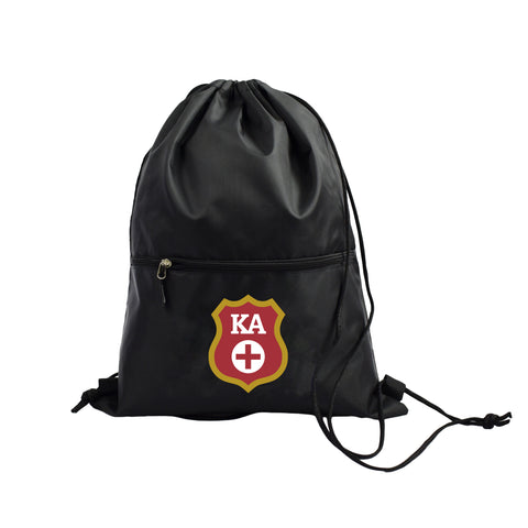 Kappa Alpha Fraternity Drawstring Backpack, Black