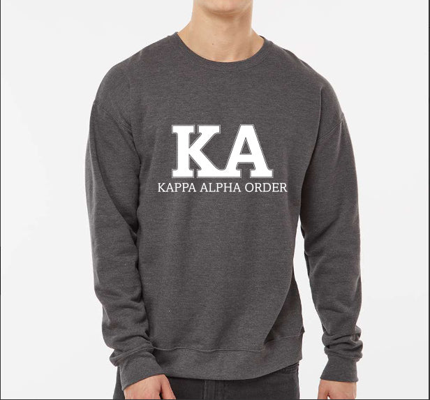 Kappa Alpha Sweatshirt- Crewneck Fraternity Varsity Letters Design