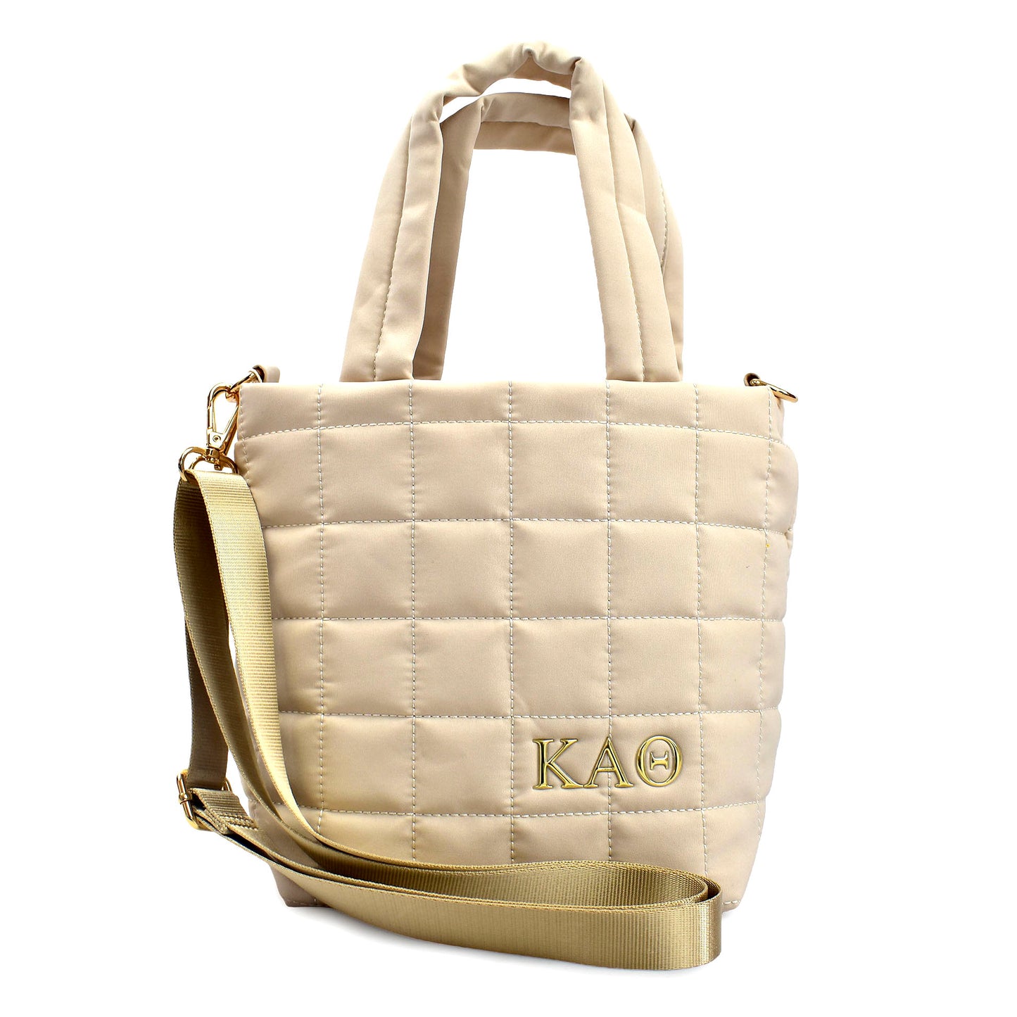 Kappa Alpha Theta Small Crossbody Quilted Tote Bag with Greek Letters
