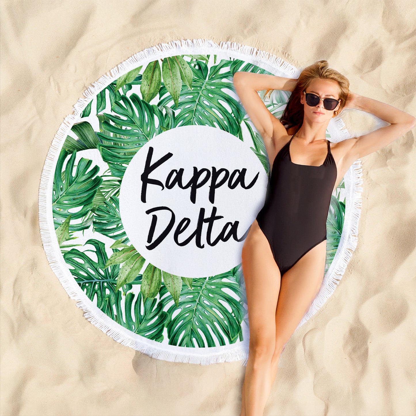 Kappa Delta Palm Leaf Fringe Towel Blanket