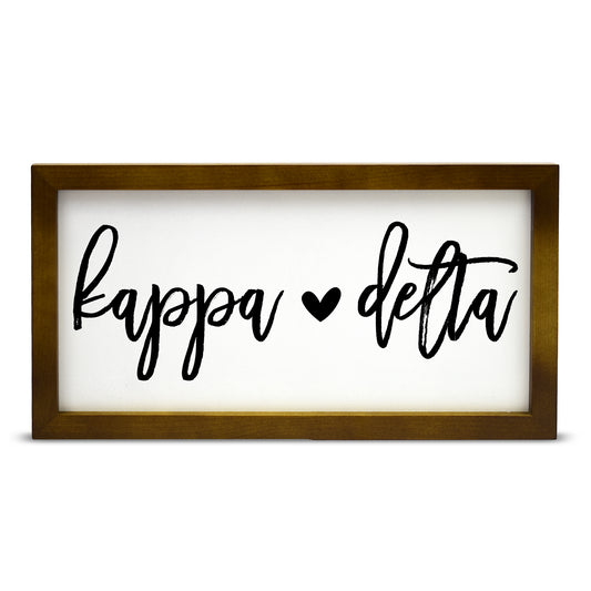 Kappa Delta Script Wooden Sign