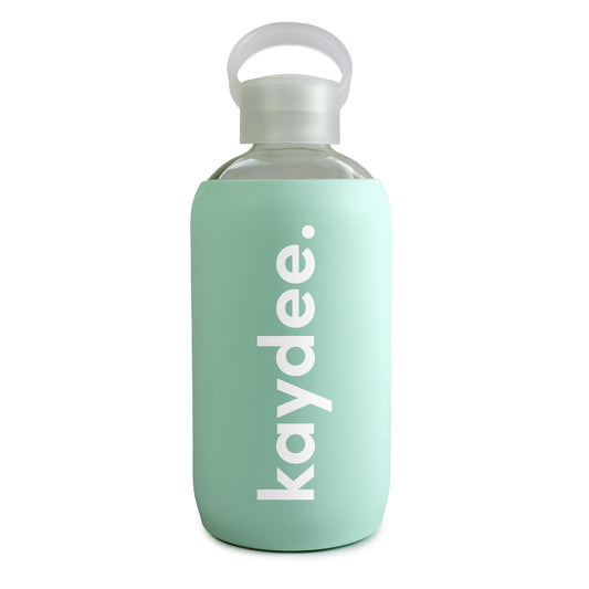 Kappa Delta Glass Water Bottle with Silicone Sleeve