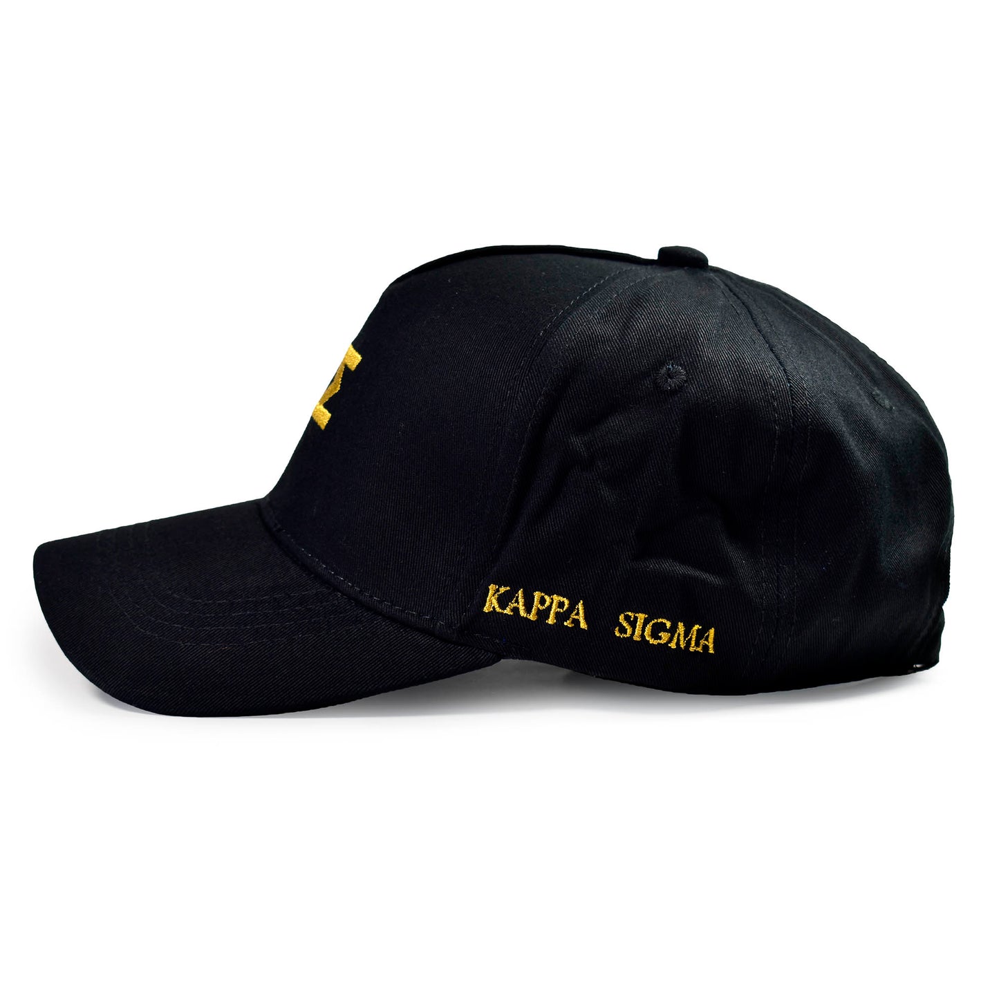 Kappa Sigma Fraternity Baseball Cap- Brushed Cotton 5-Panel Black Hat