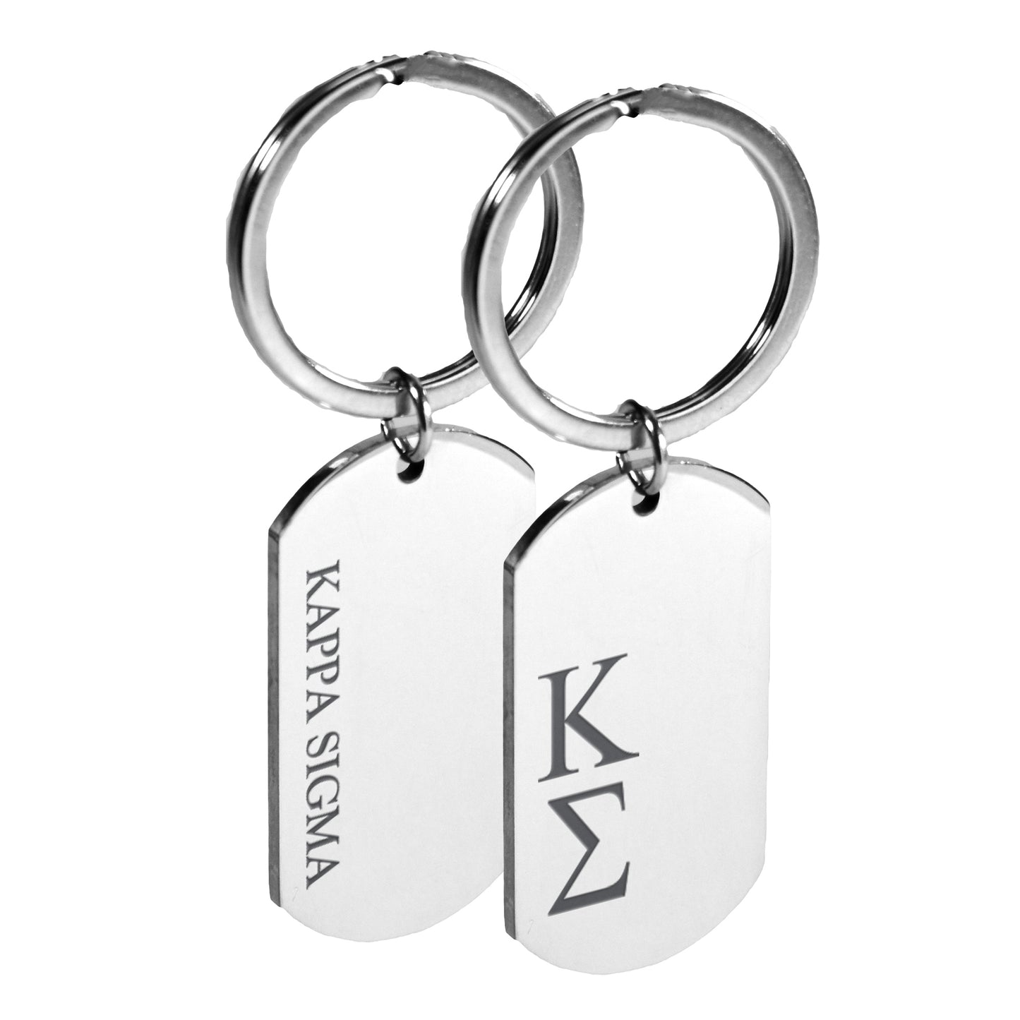 Kappa Sigma Fraternity Keychain- Stainless Steel Dog Tag Design