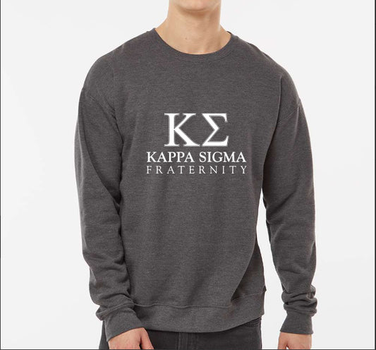 Kappa Sigma Sweatshirt- Crewneck Fraternity Varsity Letters Design