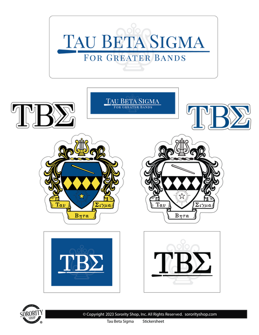 Tau Beta Sigma Sorority Sticker Sheet- Brand Focus