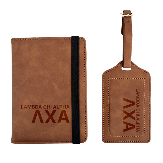 Lambda Chi Alpha Passport Holder & Luggage Tag Travel Gift Set