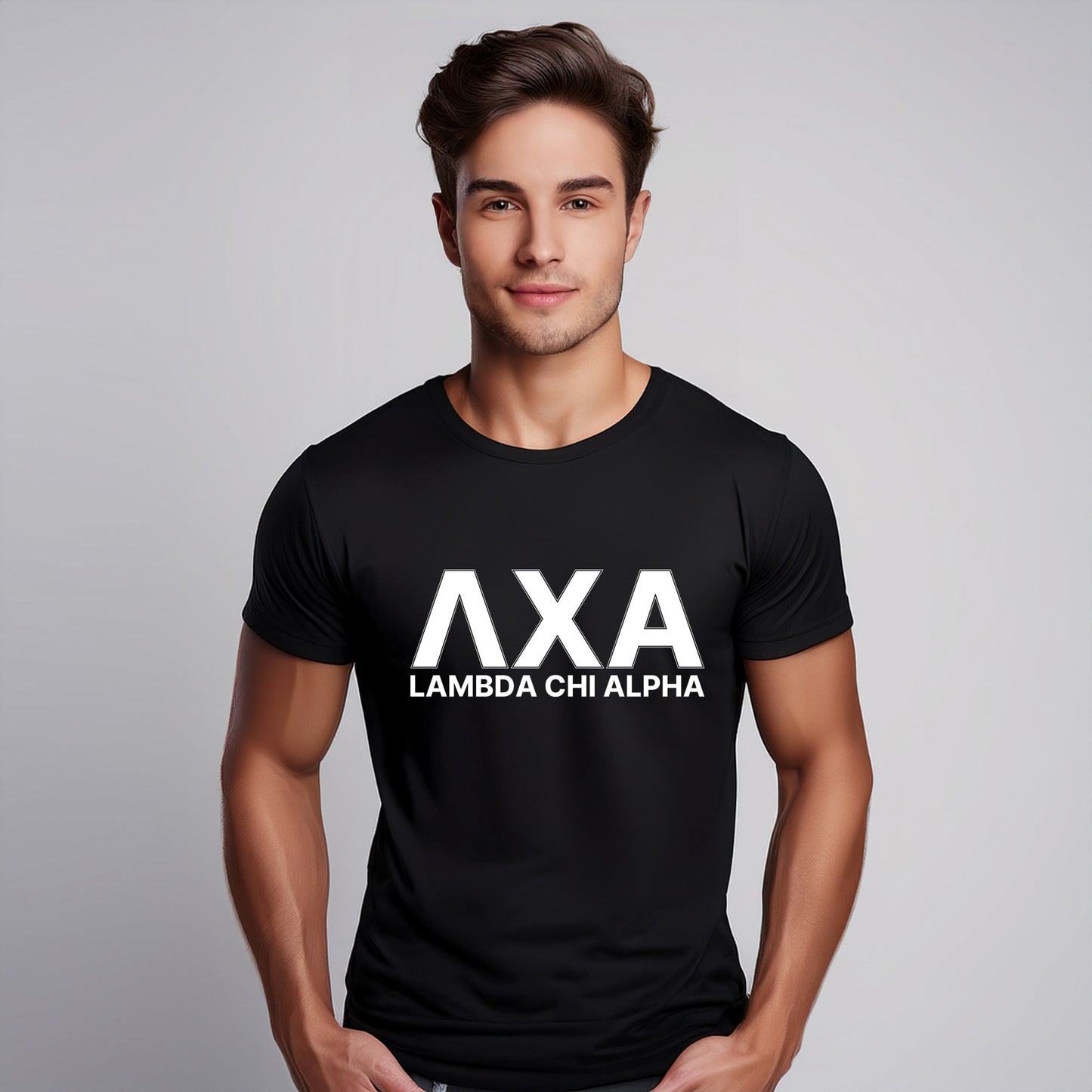 Lambda Chi Alpha Fraternity T-Shirt- Varsity Greek Letters Design