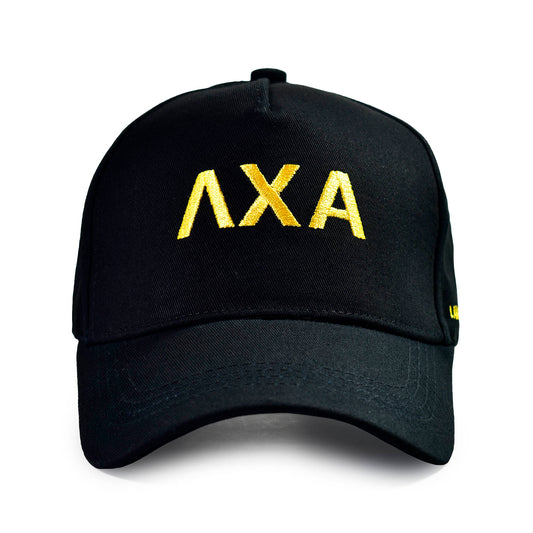 Lambda Chi Alpha Fraternity Baseball Cap- Brushed Cotton 5-Panel Black Hat