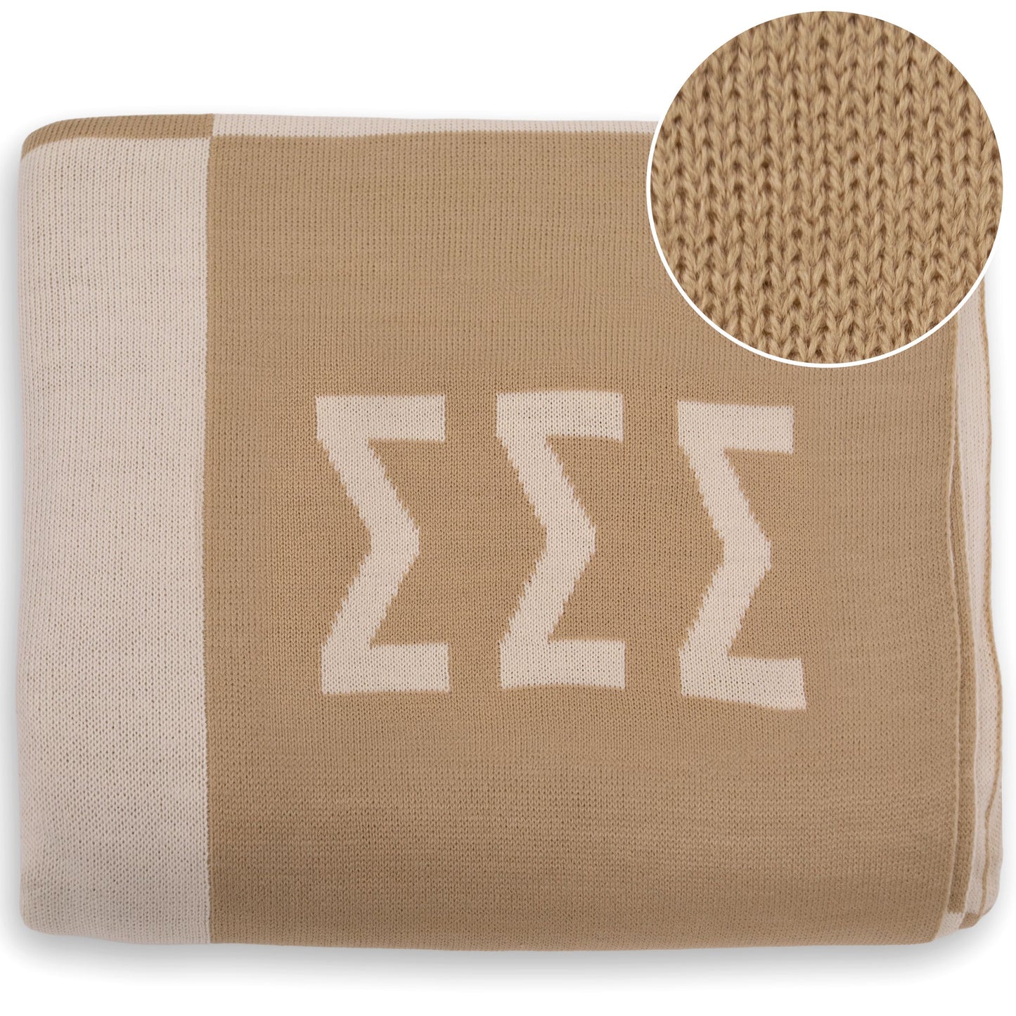 Sigma Sigma Sigma Blanket - Acrylic Knit Checkered Blanket