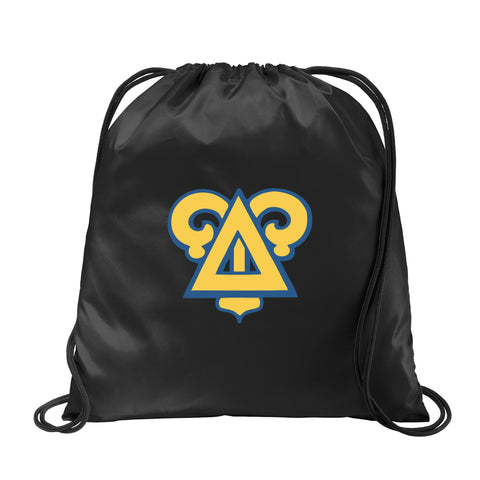 Delta Upsilon Fraternity Drawstring Backpack, Black