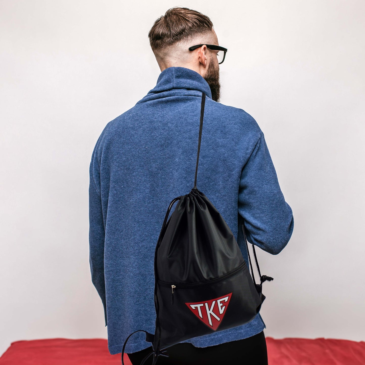Kappa Alpha Fraternity Drawstring Backpack, Black
