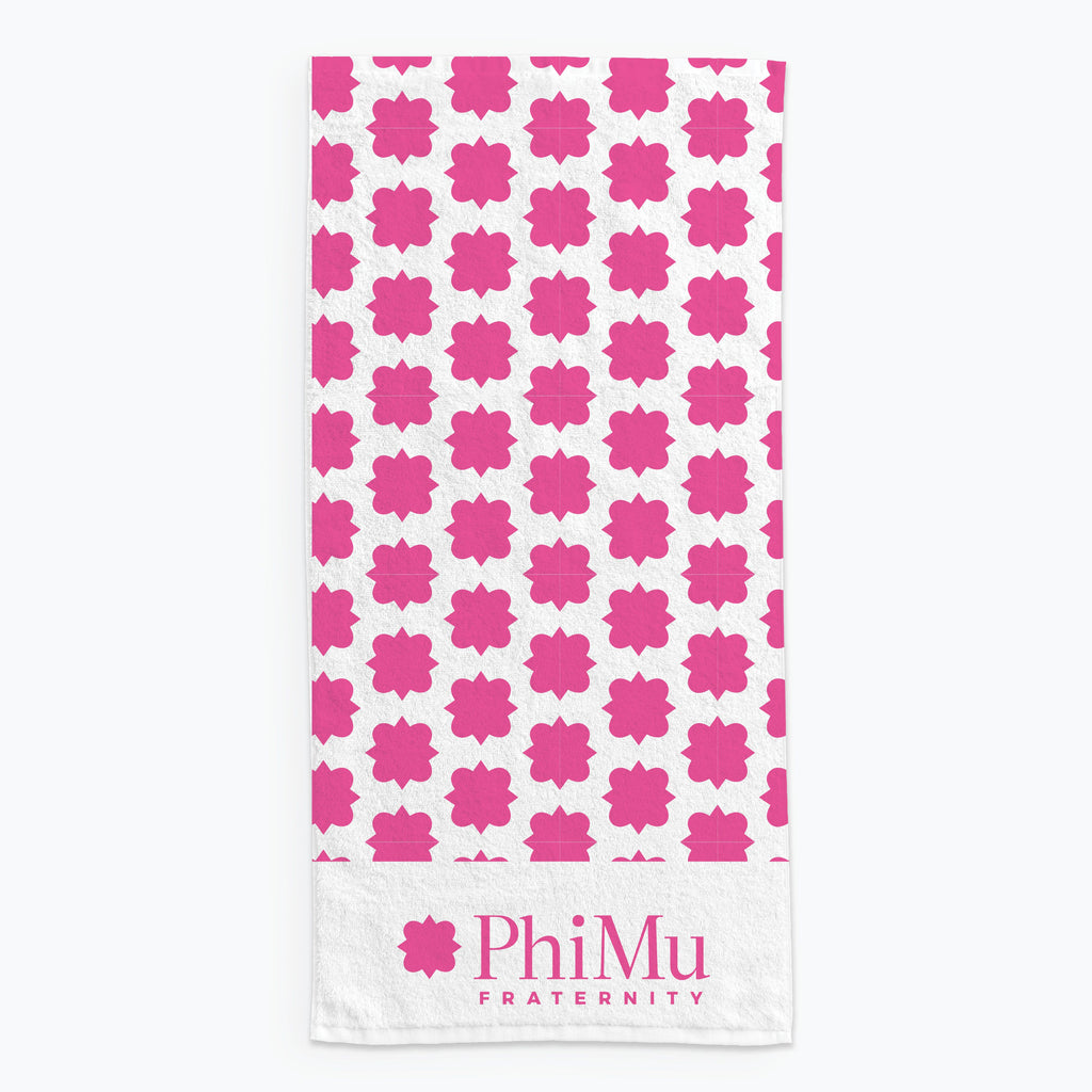 Phi Mu Beach Towel- Lightweight Brand Design