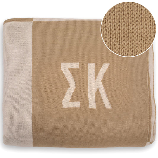 Sigma Kappa Blanket - Acrylic Knit Checkered Blanket