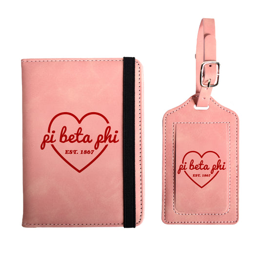 Pi Beta Phi Passport Holder & Luggage Tag Travel Gift Set