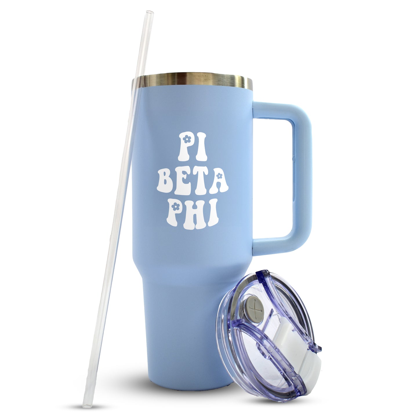 Pi Beta Phi Tumbler - 40oz Stainless Steel with Handle