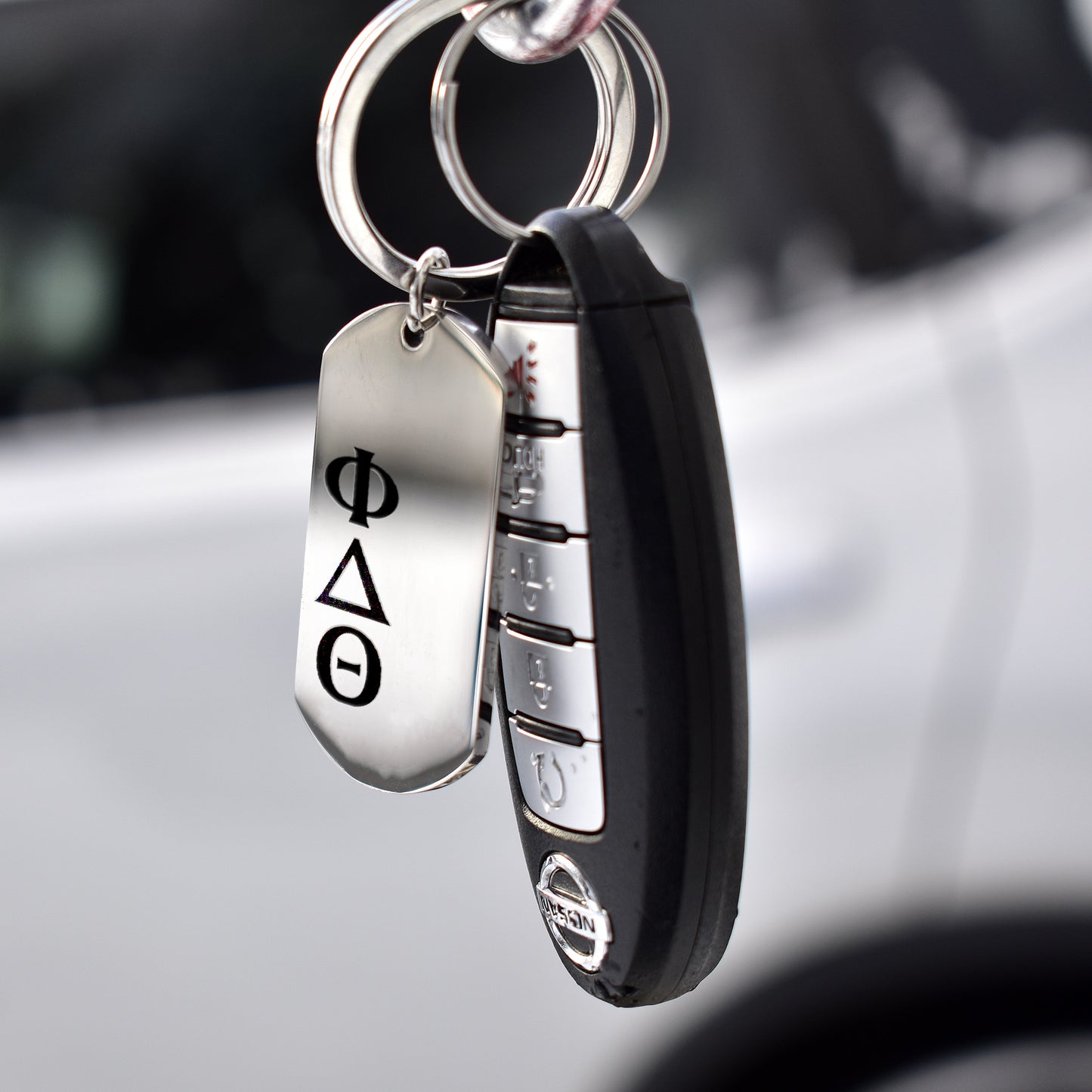 Phi Delta Theta Fraternity Keychain- Stainless Steel Dog Tag Design
