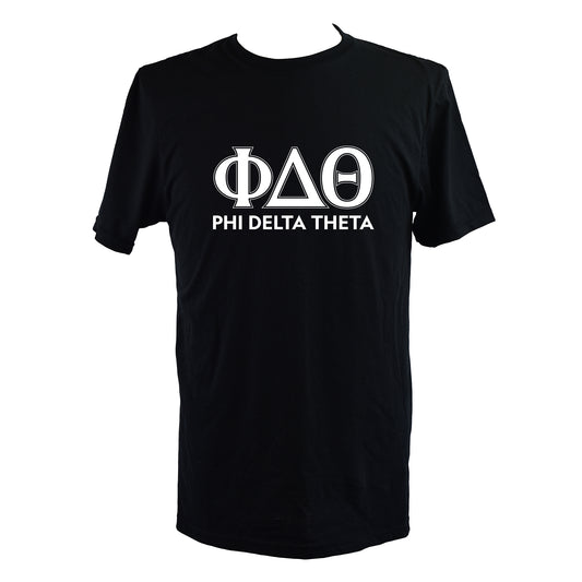 Phi Delta Theta Fraternity T-Shirt- Varsity Greek Letters Design