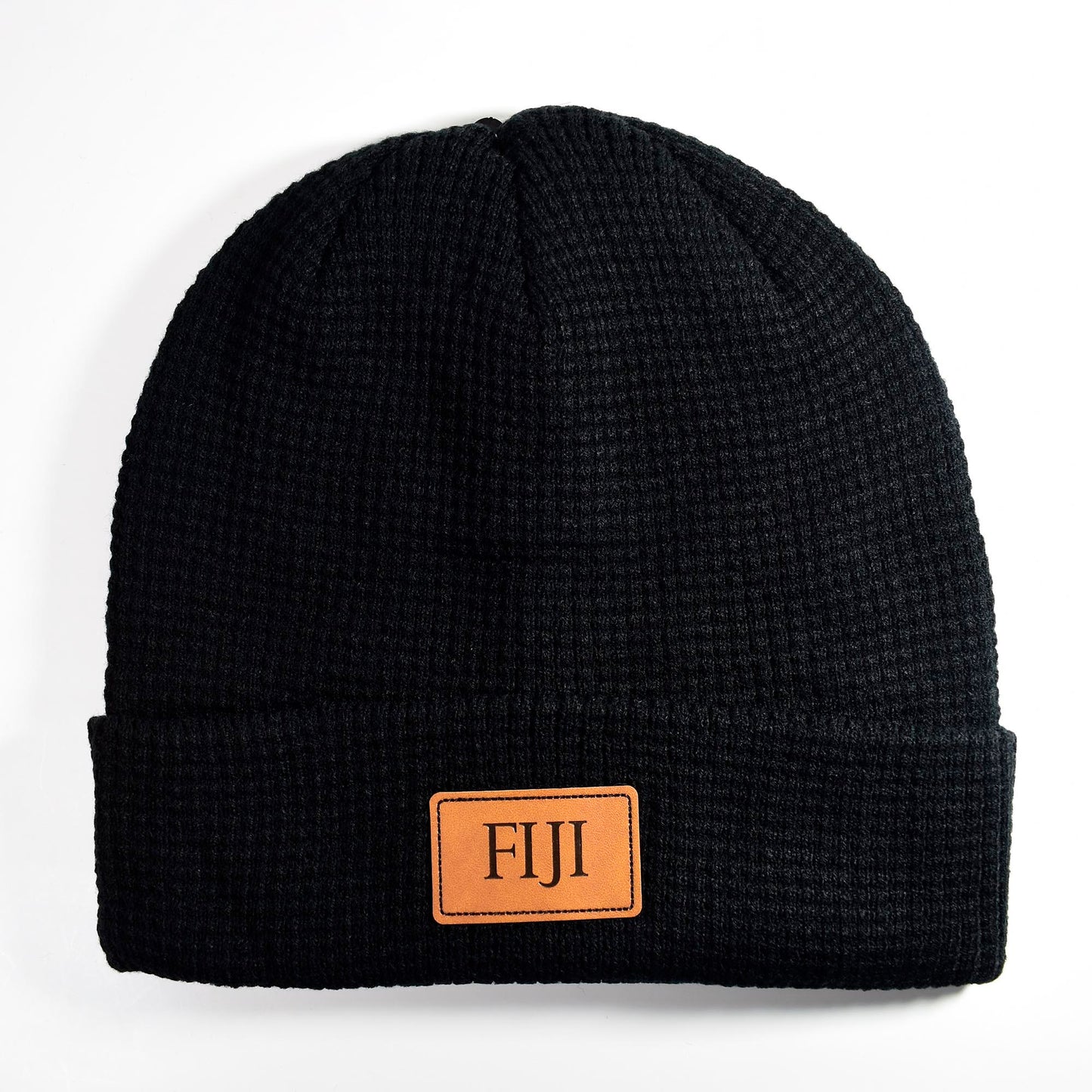 Phi Gamma Delta Fraternity Beanie Hat - Black Winter Hat w/ Greek Letters Patch