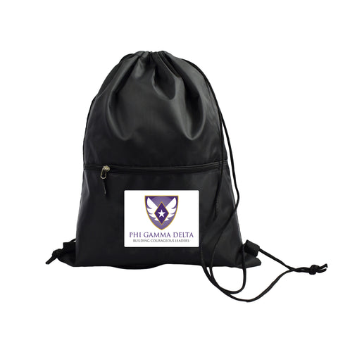 Phi Gamma Delta Fraternity Drawstring Backpack, Black