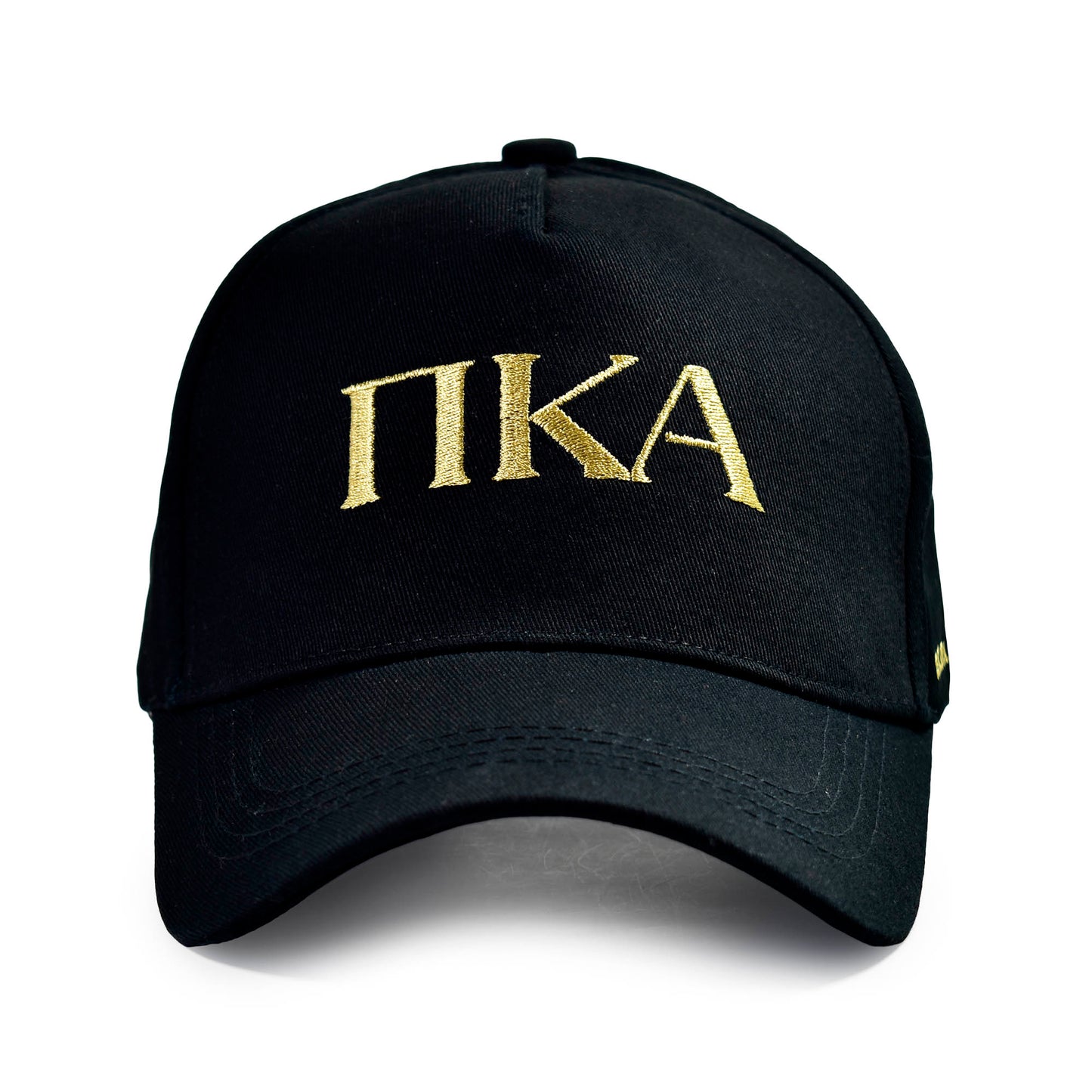 Pi Kappa Alpha Fraternity Baseball Cap- Brushed Cotton 5-Panel Black Hat