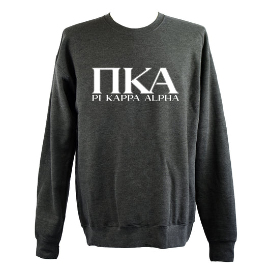 Pi Kappa Alpha Sweatshirt- Crewneck Fraternity Varsity Letters Design