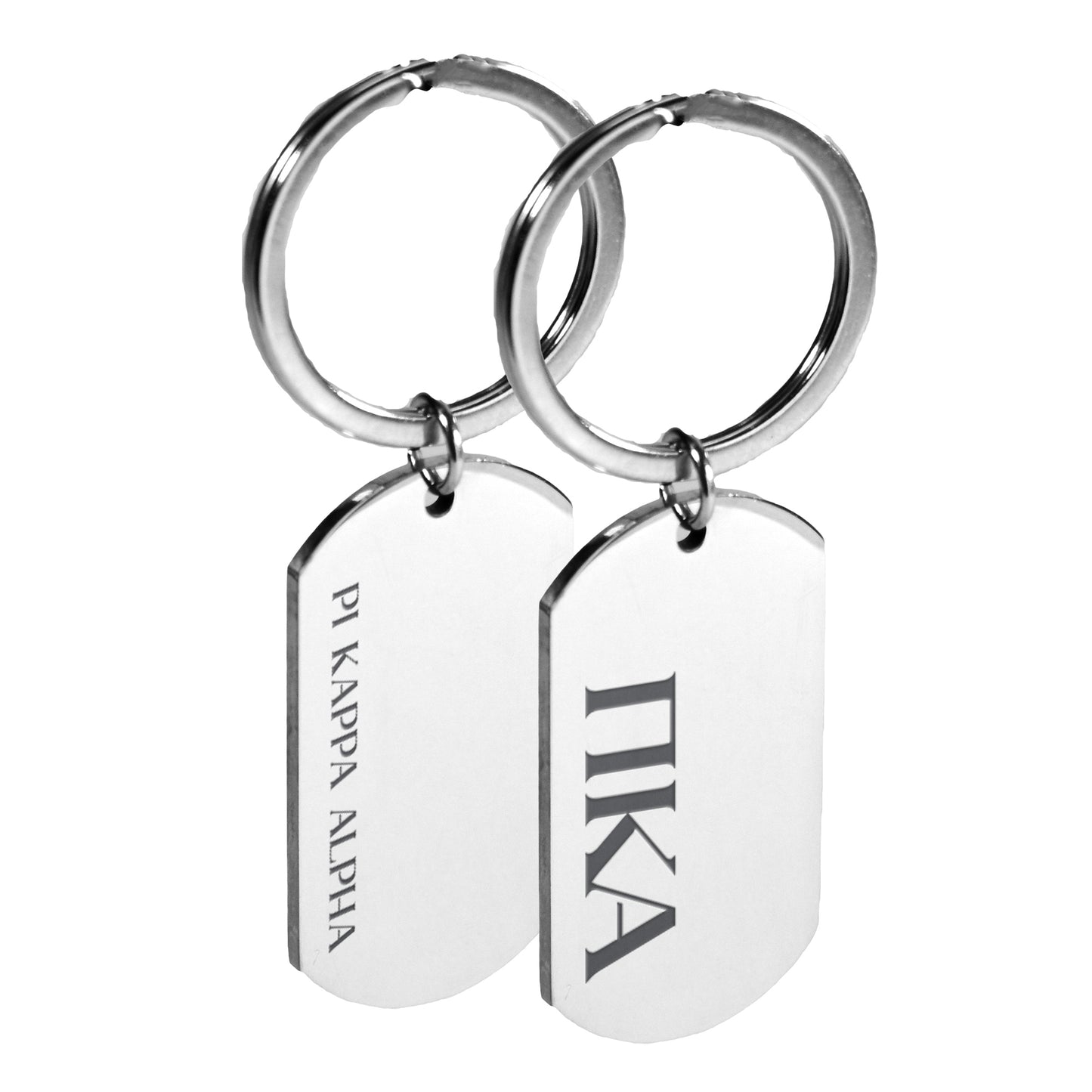 Pi Kappa Alpha Fraternity Keychain- Stainless Steel Dog Tag Design