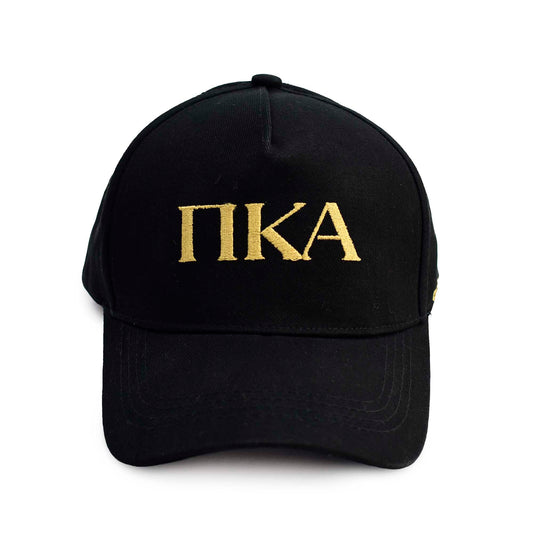 Pi Kappa Alpha Baseball Cap- Brushed Cotton 5-Panel Black Hat