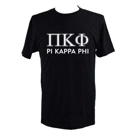 Pi Kappa Phi Fraternity T-Shirt- Varsity Greek Letters Design