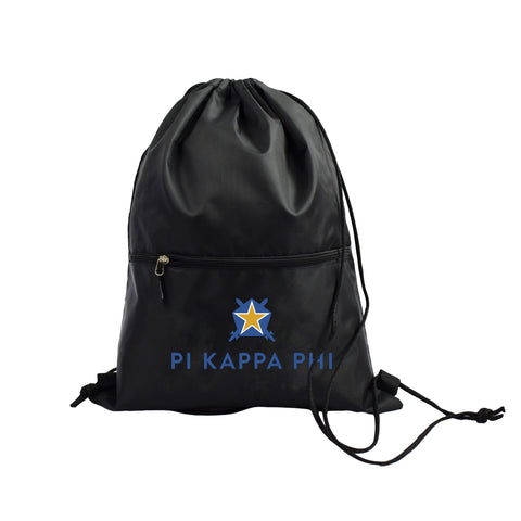 Pi Kappa Phi Fraternity Drawstring Backpack, Black